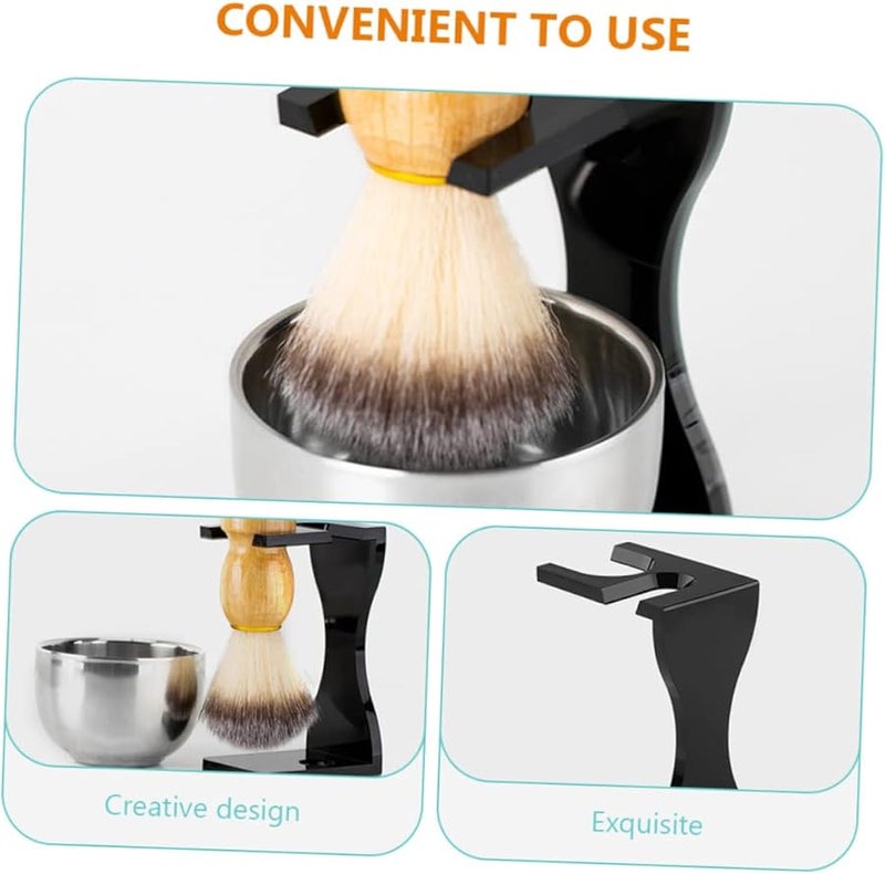 NOLITOY Black Shaving Brush Stand Set With Beard Brush Holder For Men Home Barbershop - Image 5